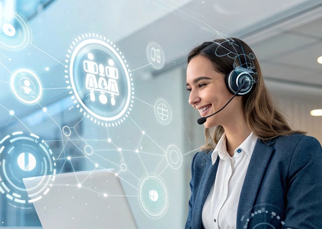 AI Customer Service for Faster Resolutions Support dashboard with AI ticket routing and smart response suggestions